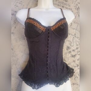Jessica Simpson Black Lace Corset Bustier 34B S